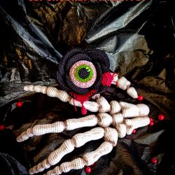 Skeleton wrist and worm flower- decorative figurines amigurumi- Crochet patterns pdf in english. Halloween decor pattern