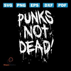 punks not dead punk skull biker svg graphic design file
