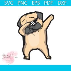 dabbing pug svg, cute, funny, dog dab, dab, dab svg, dabbing, dabbing svg, png, dxf, eps