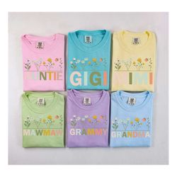 comfort colors mama shirt, nana shirt, grandma shirt, gigi shirt, grammy shirt, auntie shirt, mother's day gift tee