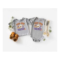 the boo crew shirt, halloween kids t-shirt, ghost natural toddler tee, creepy toddler shirt, vintage ghost halloween shi