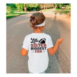 little sister biggest fan shirt, baseball season shirt, backside design kids tee, cheer brother t-shirt, funny youth shi