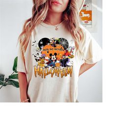 comfort color mickeys not so scary halloween shirt, disney halloween 2023 shirt, disney halloween skeleton shirt, hallow