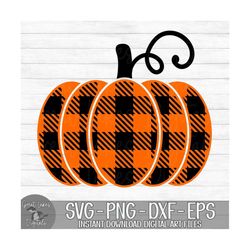 plaid pumpkin - instant digital download - svg, png, dxf, and eps files included! halloween, fall, autumn