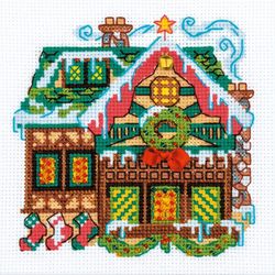 cross stitch kit - the house with a bell - christmas - embroidery kit - needlework kit - diy kit