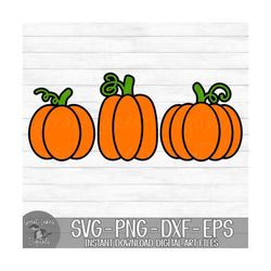 pumpkins - instant digital download - svg, png, dxf, and eps files included! autumn, fall, halloween, thanksgiving