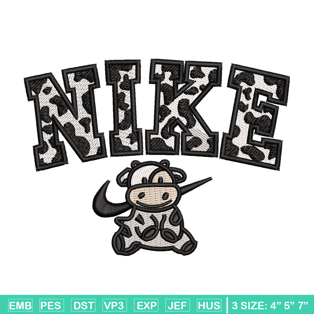 Dairy cow x nike embroidery design, Cow embroidery, Nike design, Embroidery shirt, Embroidery file, Digital download.jpg
