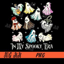 in my spooky era png, music lover cute ghost halloween png, taylor's ghost png