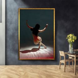 nude woman canvas, erotic art floating in the sea, woman painting, bedroom wall art, girl floating under water print-1