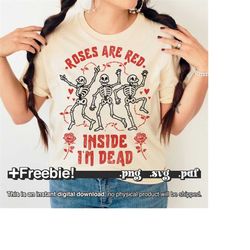dancing skeleton valentines svg, anti valentine svg, anti valentines day, roses are red inside im dead, broken heart svg