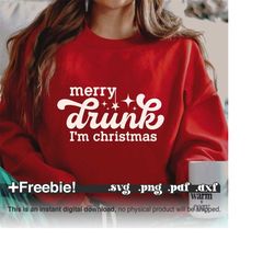 christmas drinking svg, funny christmas svg, drunk svg, wine svg, christmas merry drunk i'm chrismas svg png pdf,christm