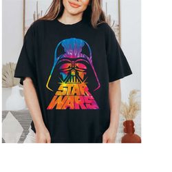 star wars darth vader tie dye helmet graphic t-shirt, star wars shirt, disneyland wdw matching family shirt, magic kingd