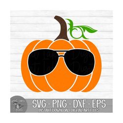 pumpkin with sunglasses - halloween, fall, autumn - instant digital download - svg, png, dxf, and eps files included!