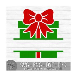 christmas present monogram name frame - instant digital download - svg, png, dxf, and eps files included!