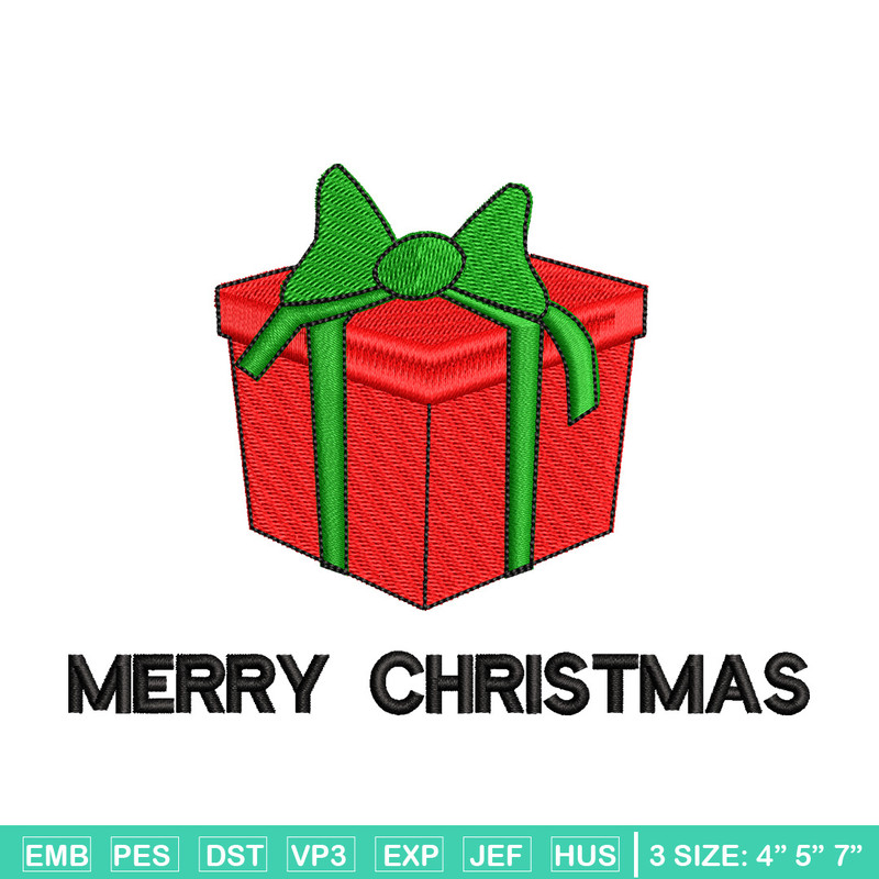Gift chrismas embroidery design, Chrismas embroidery, Emb design, Embroidery shirt, Embroidery file, Digital download.jpg
