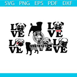 pug love bundle svg, animal svg, dog svg, love svg, pitbull svg, pug svg, red knot svg, funny animal svg, love animal sv