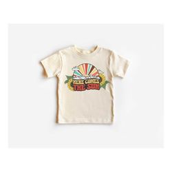 Here Comes the Sun Baby Bodysuit, Retro Toddler T-Shirt, Motivational T-Shirt, Inspirational Gifts, Vintage Baby Bodysui