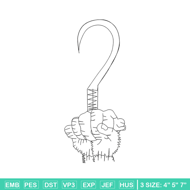 Hook design embroidery design, Hook embroidery, Embroidery file, Embroidery shirt, Emb design, Digital download.jpg