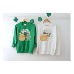 happy go lucky st patrick's day sweatshirt, lucky charm sweatshirt gift for irish, st patty's day sweater