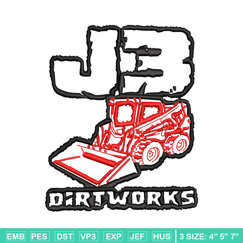 J3 dirtworks embroidery design, Logo embroidery, Embroidery file, Embroidery shirt, Emb design, Digital download.jpg