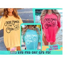 here comes the sun svg png summer vibes svg trendy summer svg summer shirt svg beach vibes svg summer vacation svg retro