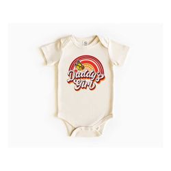 retro daddy's little girl toddler shirt , daddy's girl bodysuit, vintage natural kids gift, father's day natural baby bo
