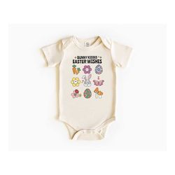 bunny kisses easter wishes shirt, easter toddler t-shirt, cute easter shirts & bodysuit, easter shirts for babies, chris