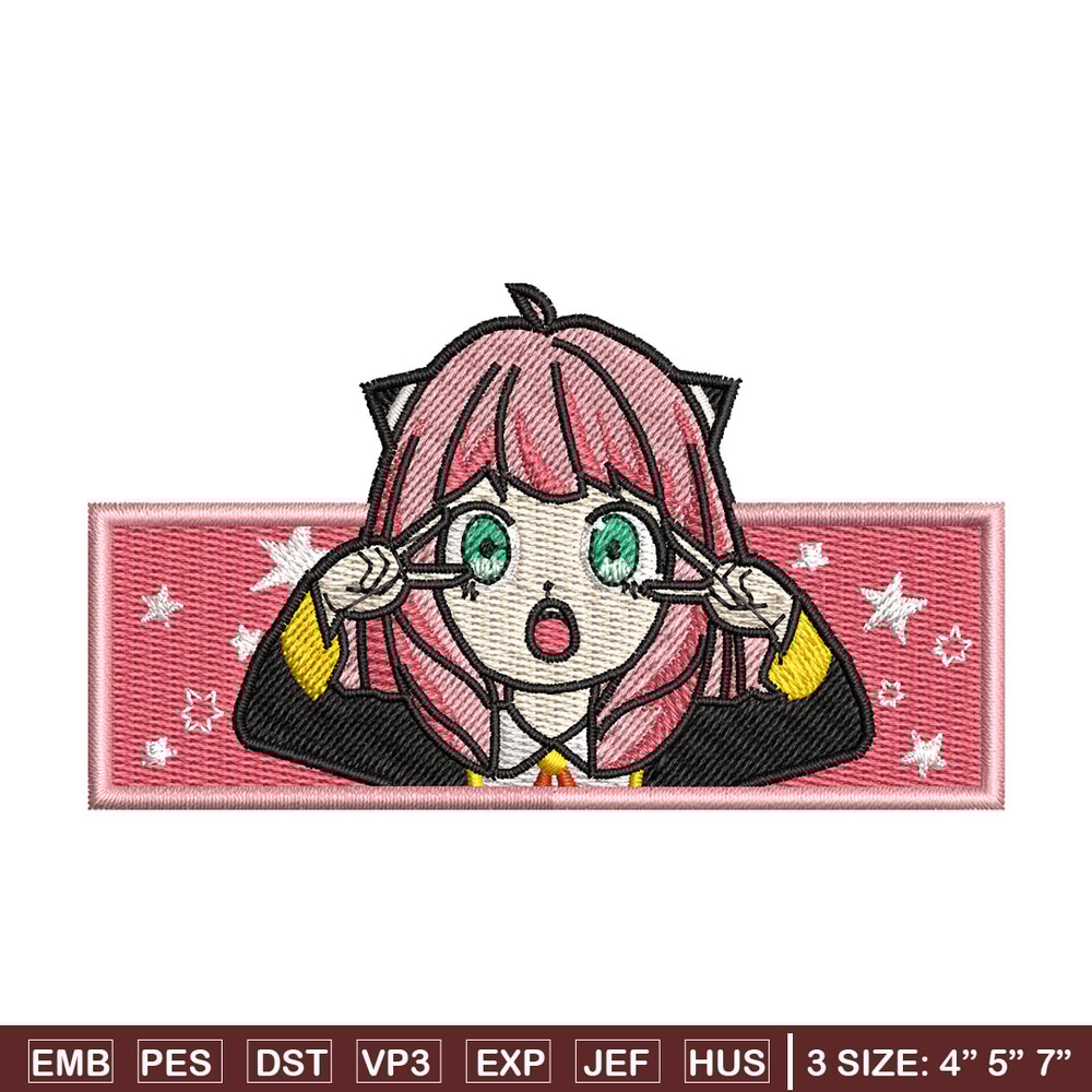 Anya box embroidery design, Spy family embroidery, Anime design, Embroidery shirt, Embroidery file, Digital download.jpg