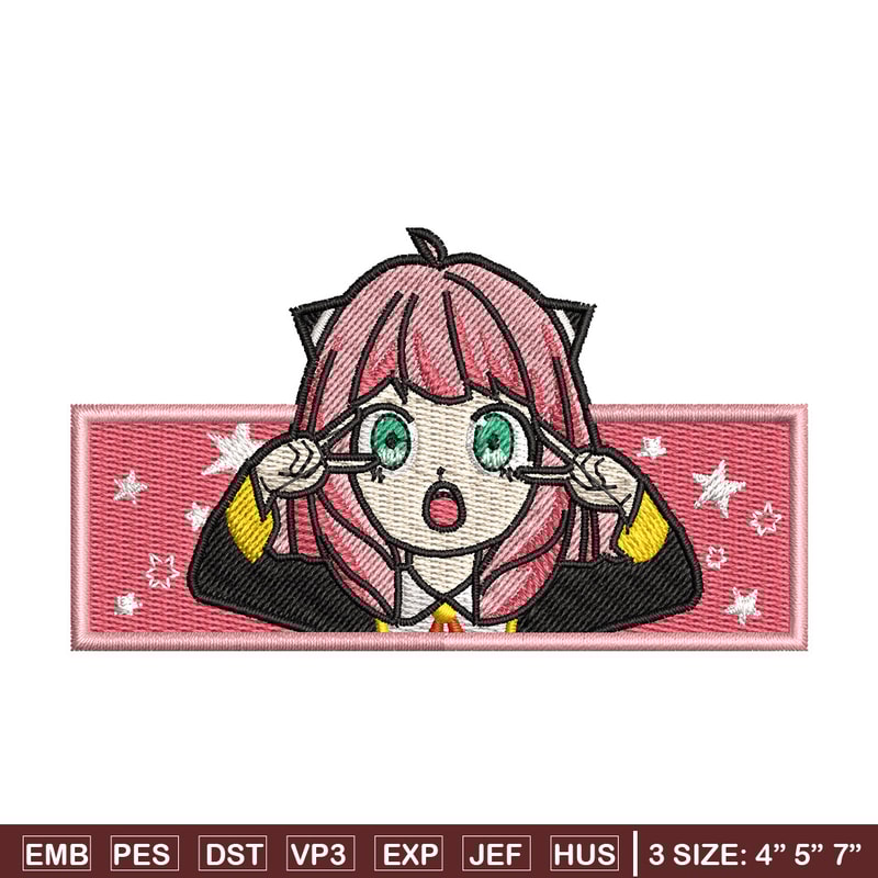 Anya box embroidery design, Spy family embroidery, Anime design, Embroidery shirt, Embroidery file, Digital download.jpg