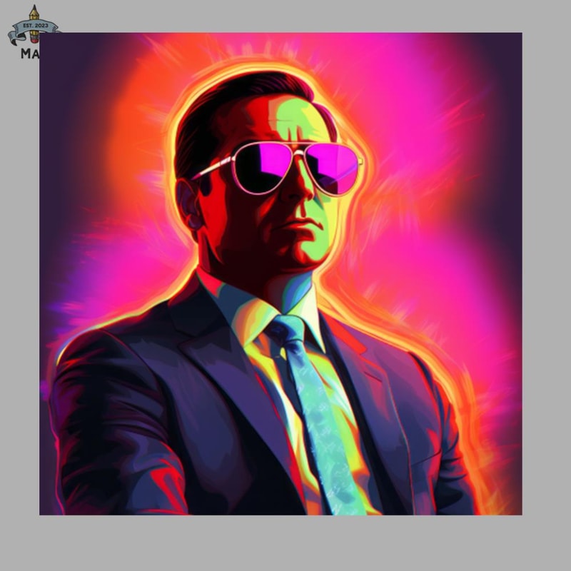 ML0908695-Neon Michael Scott with sunglasses Sublimation PNG Download.jpg