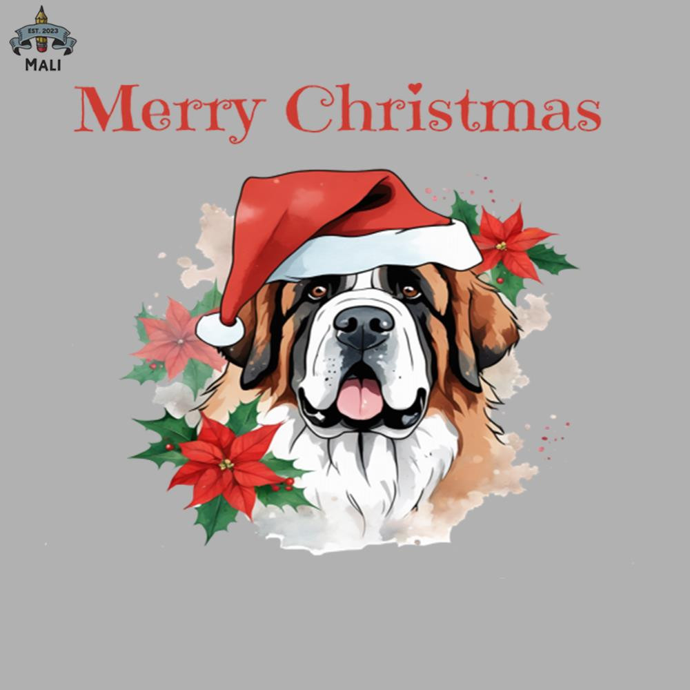 ML0908860-Saint Bernard Christmas Dog lovers Xmas Holiday Animal Lovers December Holiday Sublimation PNG Download.jpg