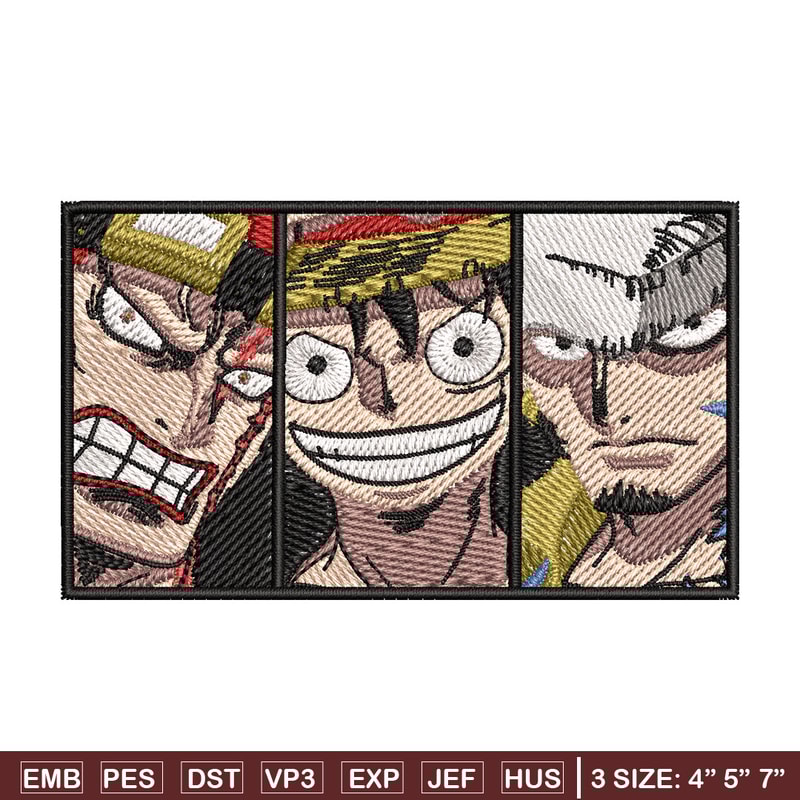Big 3 priate embroidery design, One piece embroidery, Anime design, Embroidery shirt, Embroidery file,Digital download.jpg