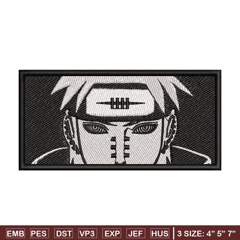 Black white pain embroidery design, Naruto embroidery, Anime design, Embroidery shirt, Embroidery file,Digital download.jpg