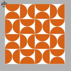 orange on white mid century modern geometric shapes sublimation png download