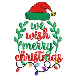 Wish You A Merry Christmas - Machine Embroidery