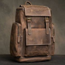 Backpack bag made of genuine cowhide handmade for men and women