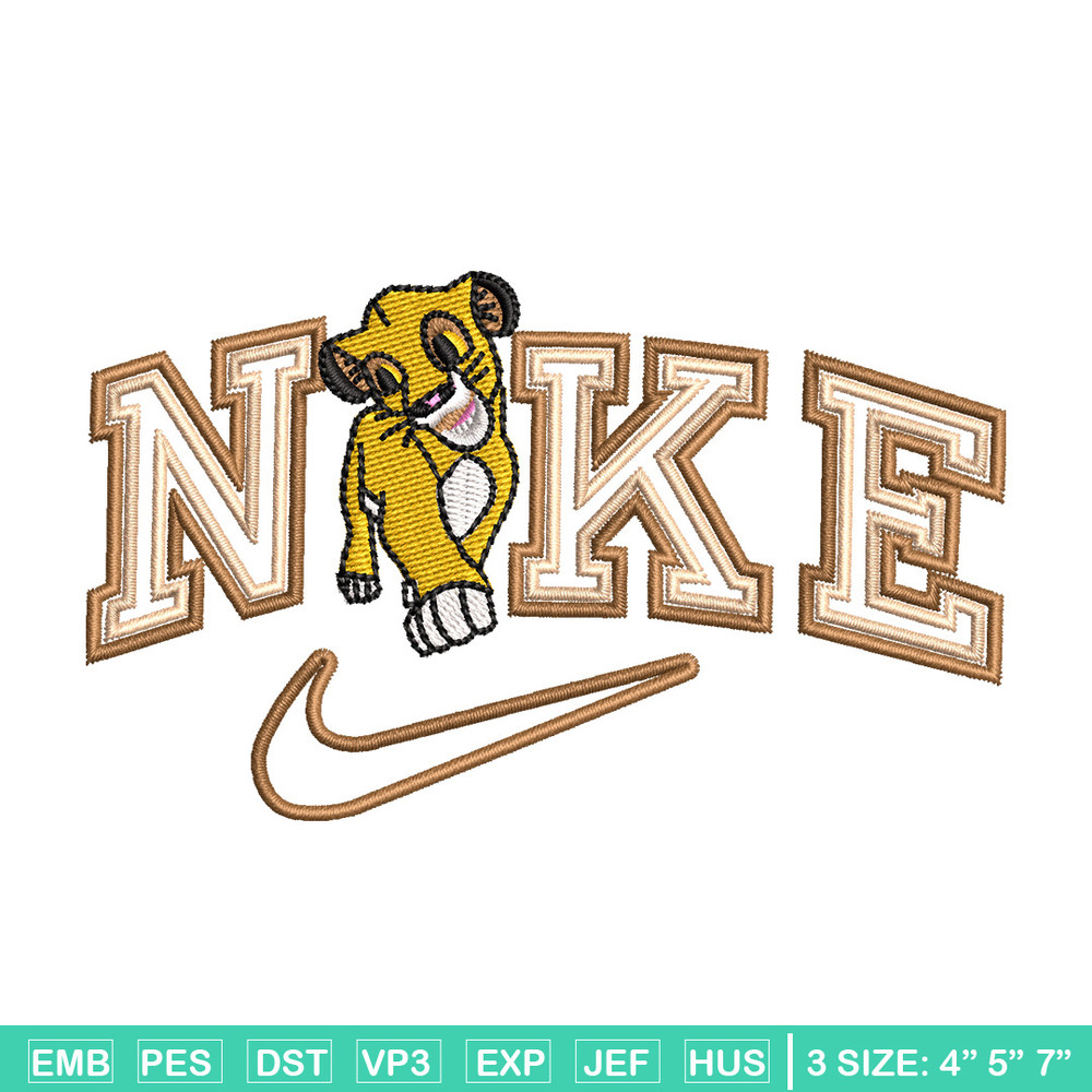 Nike lion child embroidery design, Lion king embroidery,Nike design, Embroidery shirt, Embroidery file, Digital download.jpg