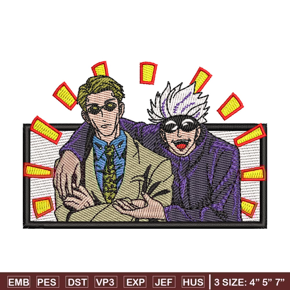 Gojo nanami embroidery design, Jujutsu embroidery, Anime design, Embroidery shirt, Embroidery file, Digital download.jpg