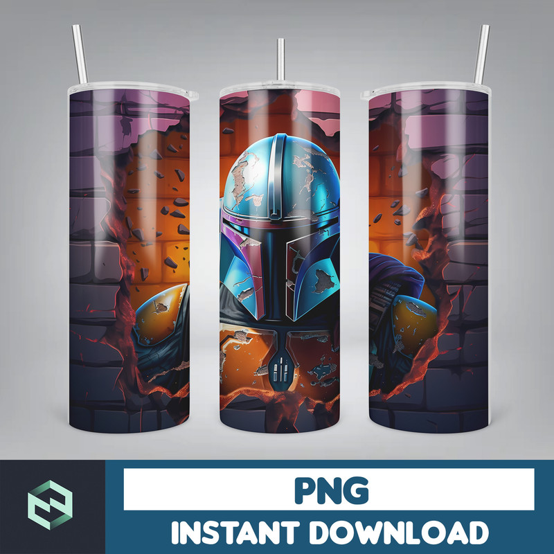 Cartoon and super hero Tumbler Wrap Png, 3D Tumbler Design Skinny Sublimation, Digital Download (20).jpg