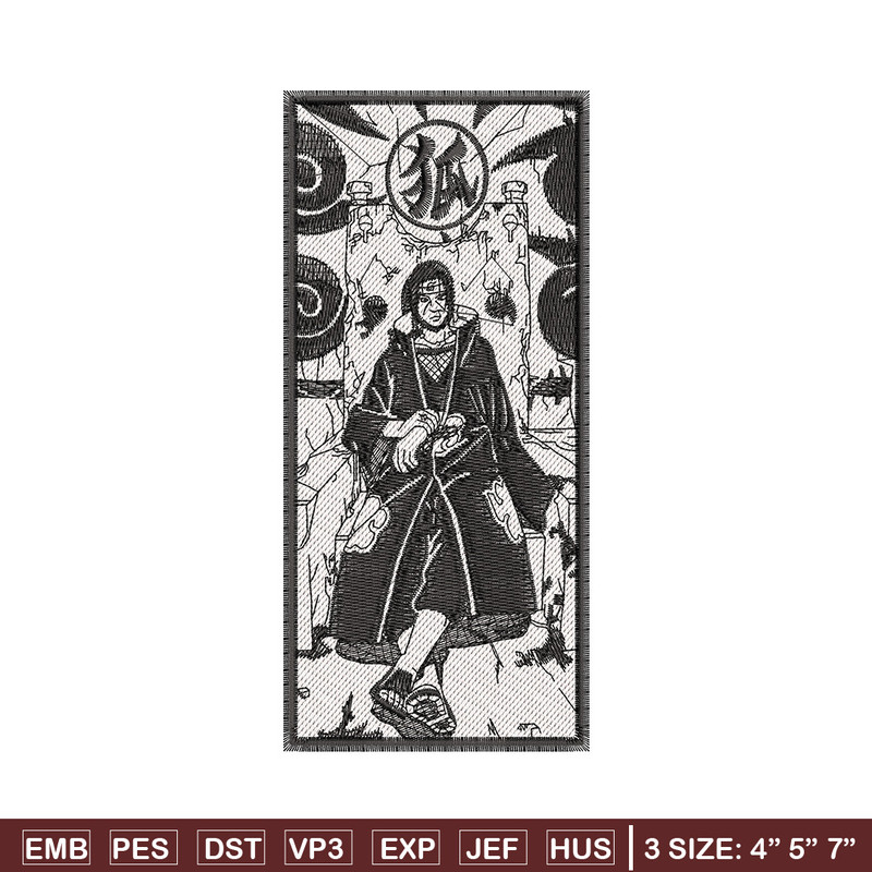 Itachi black embroidery design, Naruto embroidery, Anime design, Embroidery file, Embroidery shirt, Digital download.jpg