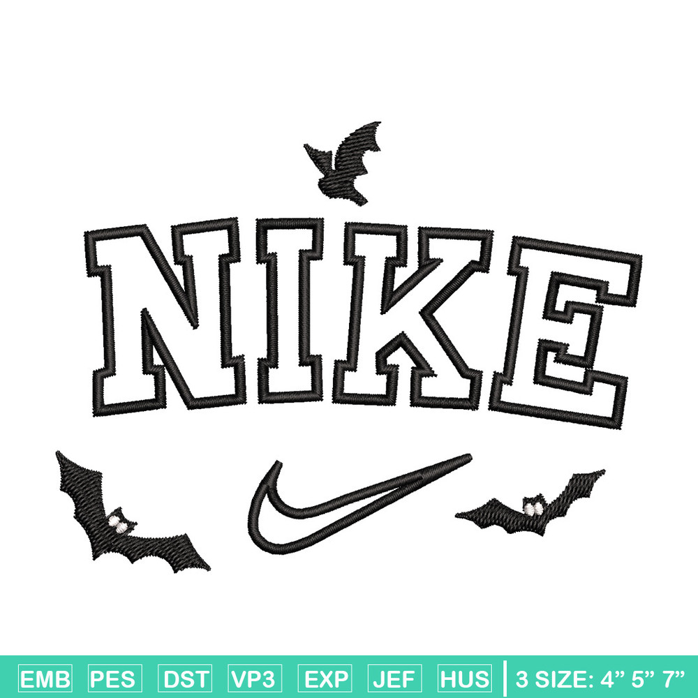 Nike x bat embroidery design, Bat embroidery, Nike design, Embroidery shirt, Embroidery file,Digital download.jpg