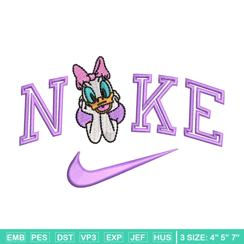 Nike x daisy duck embroidery design, Daisy embroidery, Nike design, Embroidery shirt, Embroidery file, Digital download.jpg