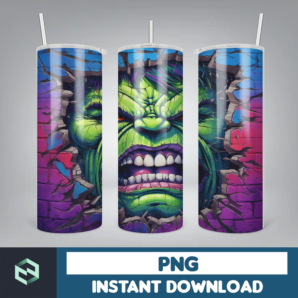 Cartoon and super hero Tumbler Wrap Png, 3D Tumbler Design Skinny Sublimation, Digital Download (53).jpg