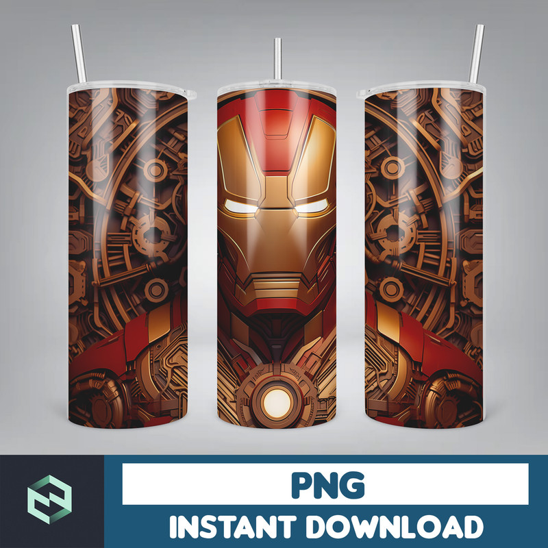 Cartoon and super hero Tumbler Wrap Png, 3D Tumbler Design Skinny Sublimation, Digital Download (57).jpg