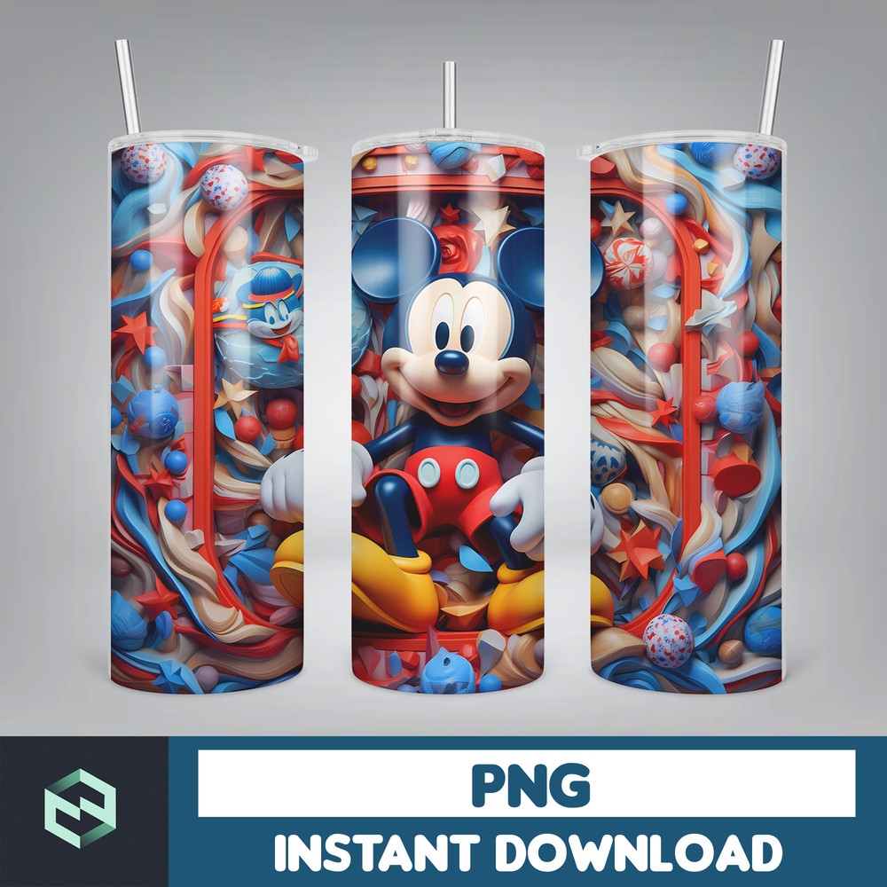 Cartoon and super hero Tumbler Wrap Png, 3D Tumbler Design Skinny Sublimation, Digital Download (67).jpg