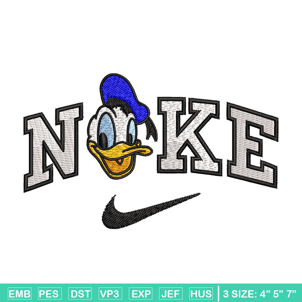 Nike x duck embroidery design, Disney embroidery, Nike design, Embroidery shirt, Embroidery file, Digital download.jpg