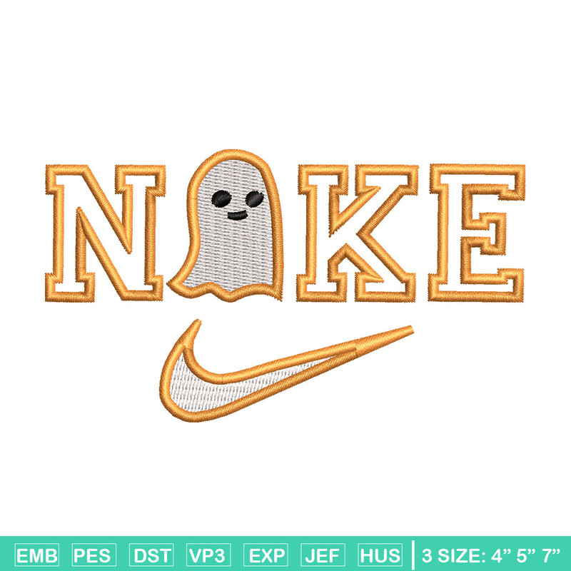 Nike x ghost horror embroidery design, Ghost embroidery, Nike design, Embroidery shirt, Embroidery file,Digital download.jpg