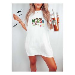 christmas nurse shirt, comfort colors christmas shirt, nurse graduation gift, rn nurse comfort tee, nurse crew t-shirt