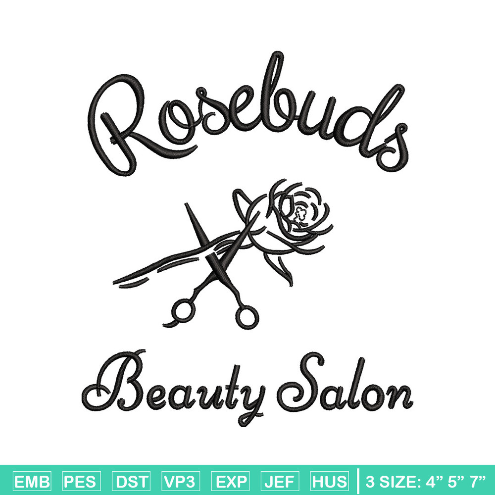 Rosebudes embroidery design, Beauty salon embroidery, Emb design, Embroidery shirt, Embroidery file, Digital download.jpg
