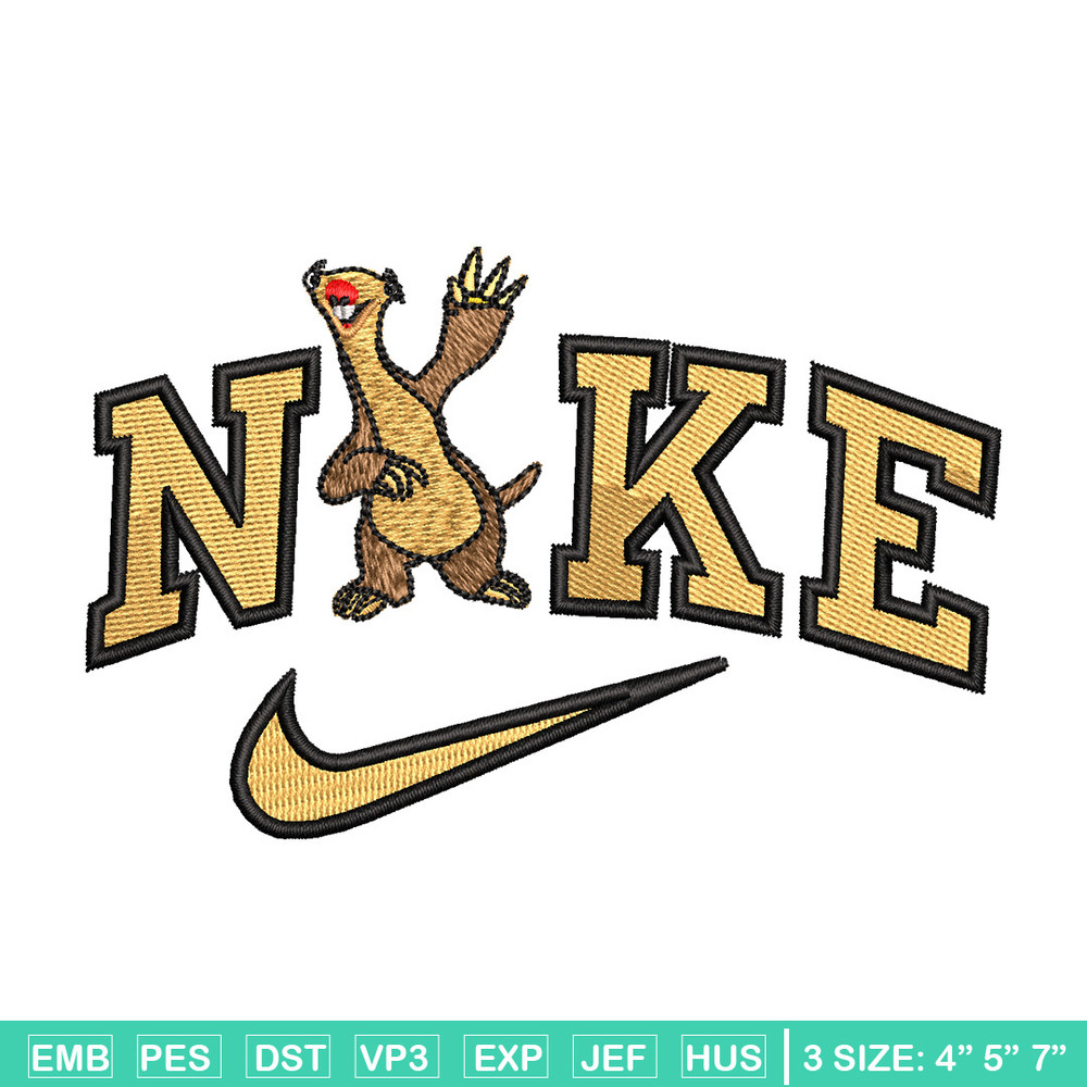 Sid x nike embroidery design, Ice age embroidery, Embroidery file, Embroidery shirt, Nike design, Digital download.jpg